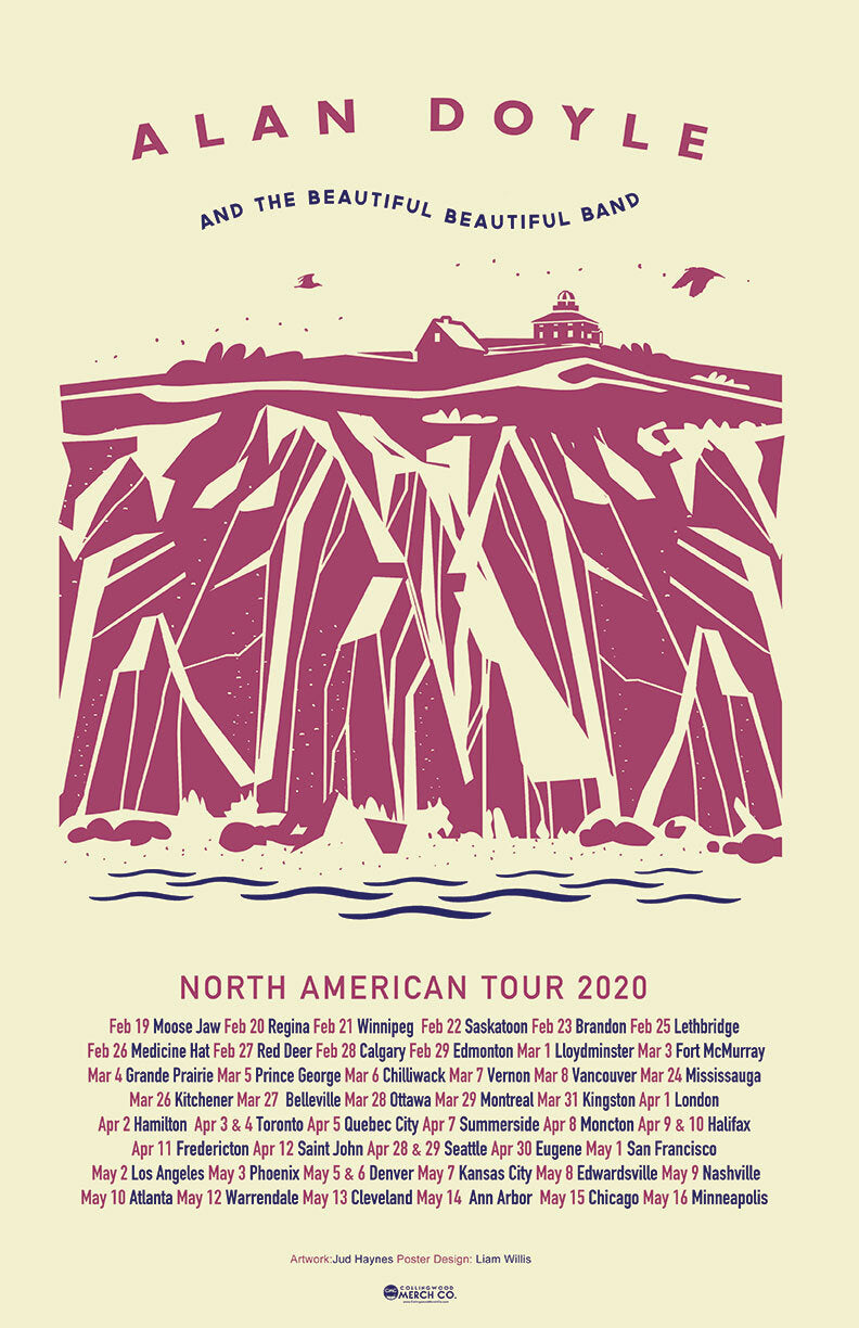 Screen Printed 2020 Tour Poster 12" x 18"
