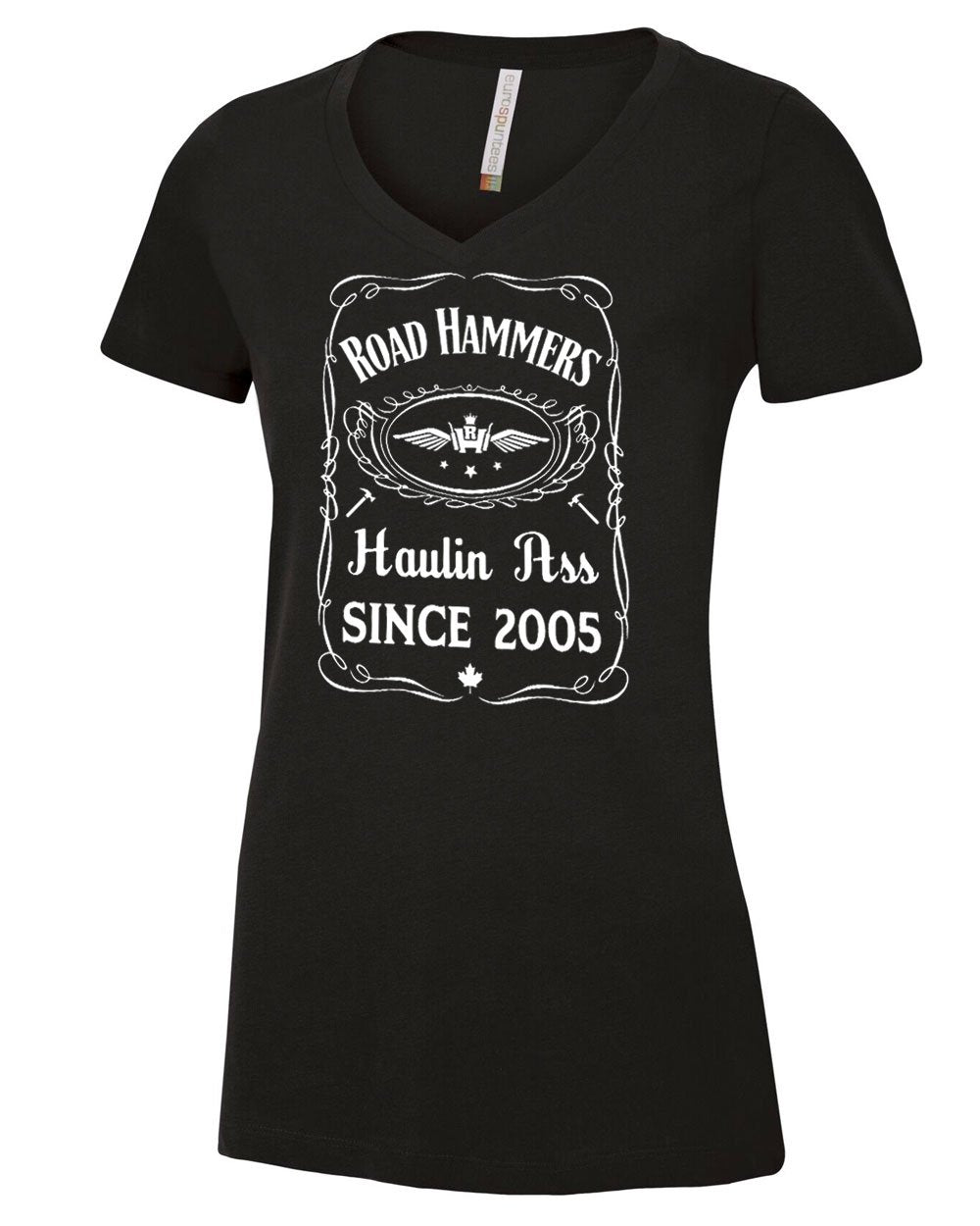 Road Hammers Ladies Whiskey V-neck